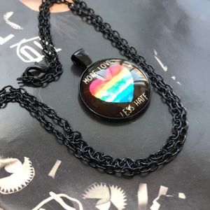 🌈MORE LOVE LESS HATE NECKLACE 🌟NEW✨